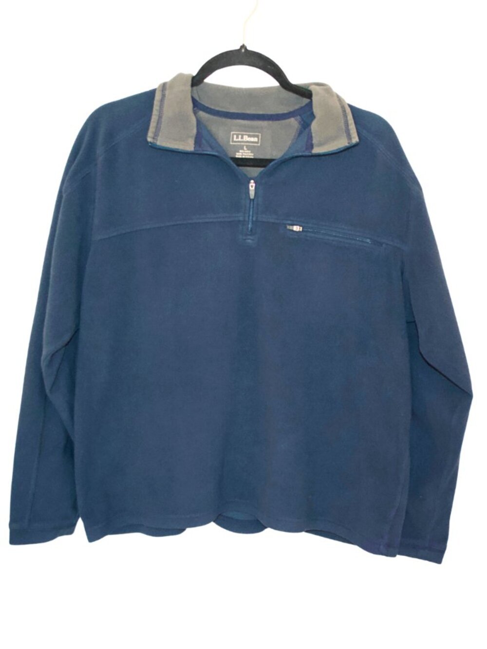 L.L.Bean Navy 1/4 Zip Fleece Men's Pullover (2000's/y2k erqa)